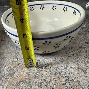 Polish Pottery 8" bowl Daisy Dots Boleslawiec Pottery